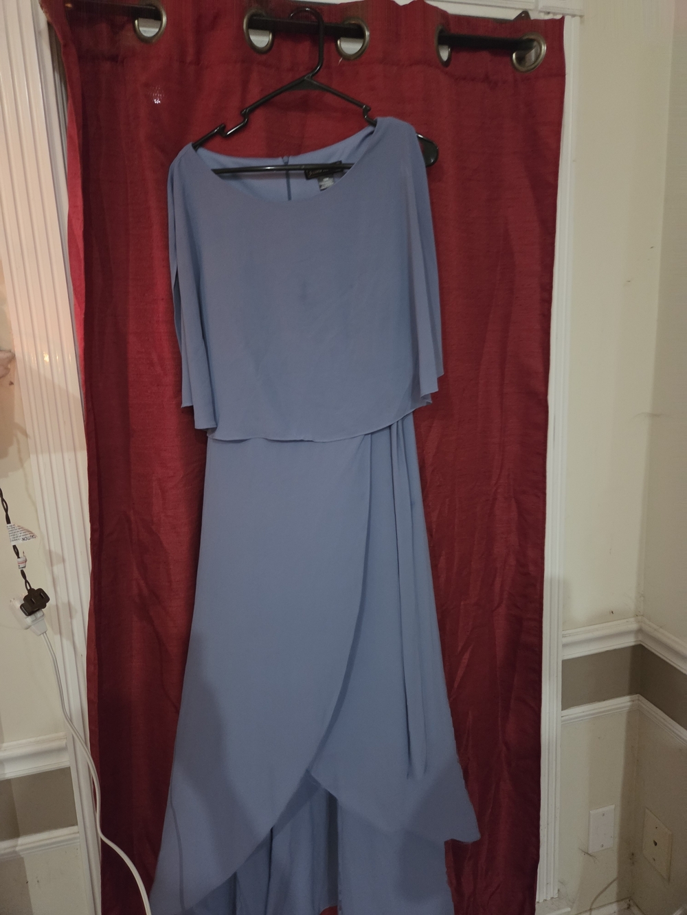 Jessica Howard Dusty Blue Layered High-Low Evening Dress